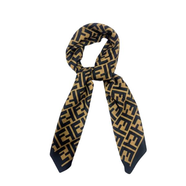 BANDANA 90x90 CON ESTAMPADO MARCA FENDI CAFE