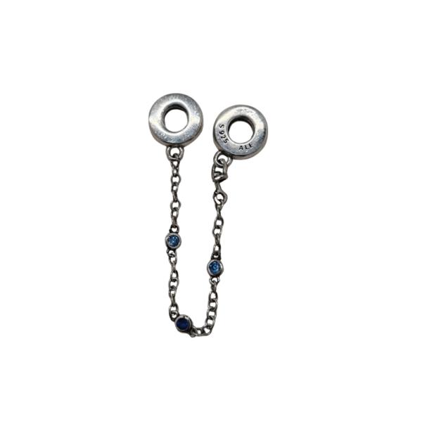 CADENA DE SEGURIDAD PIEDRAS AZULES PANDORA S02